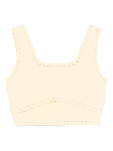 scalloped-trim crop top