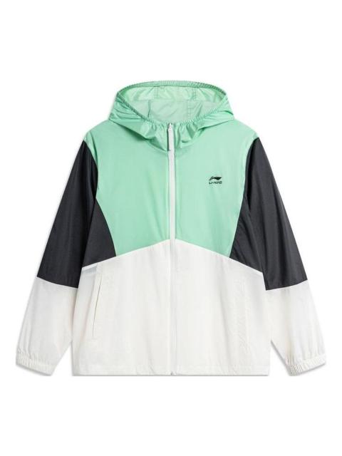 Li-Ning Color Block Windbreaker 'Mint Green White Black' AFDU363-4