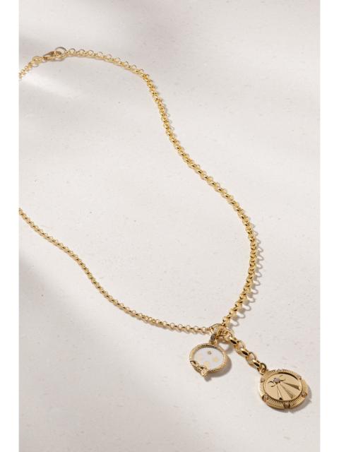 Mind Body Soul Wholeness 18-karat Gold, Enamel And Diamond Necklace