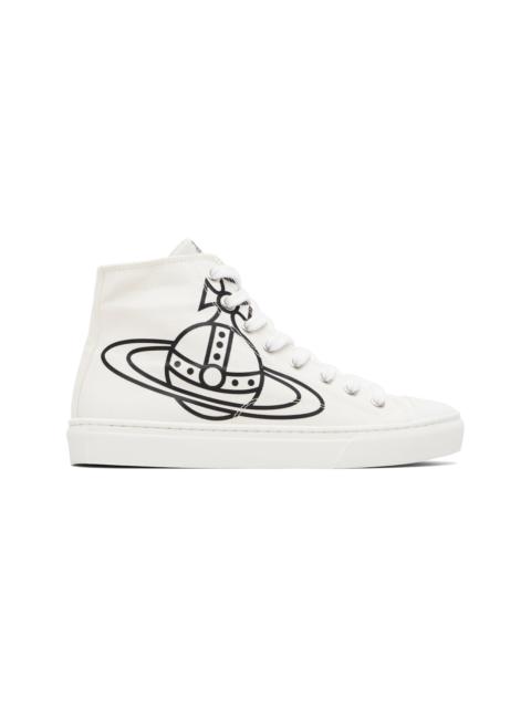 White High Top Canvas Plimsoll Sneakers