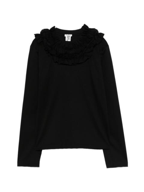 ruffled-collar T-shirt