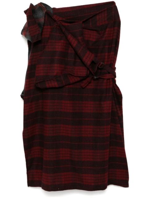 plaid asymmetric skirt