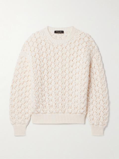 Nikko Open-knit Cotton And Silk-blend Sweater