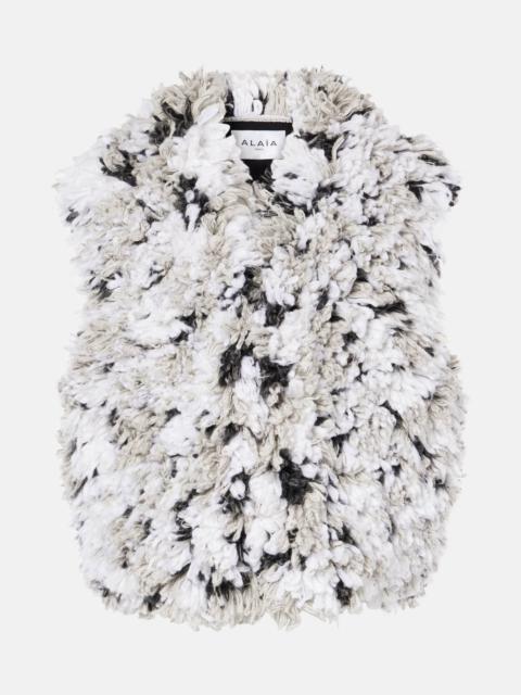 Lynx faux shearling jacquard vest