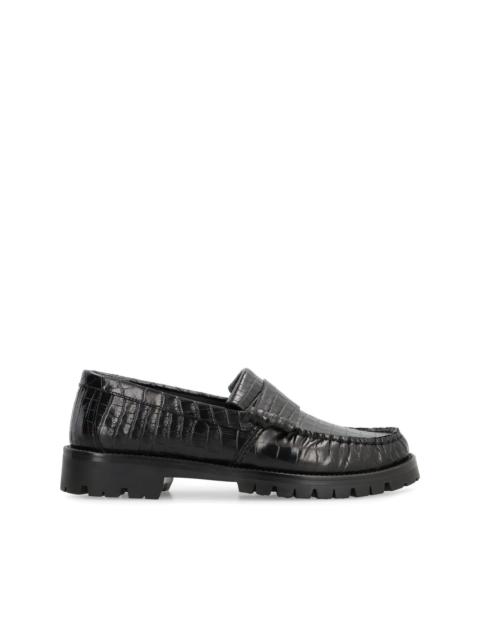 crocodile-effect loafers