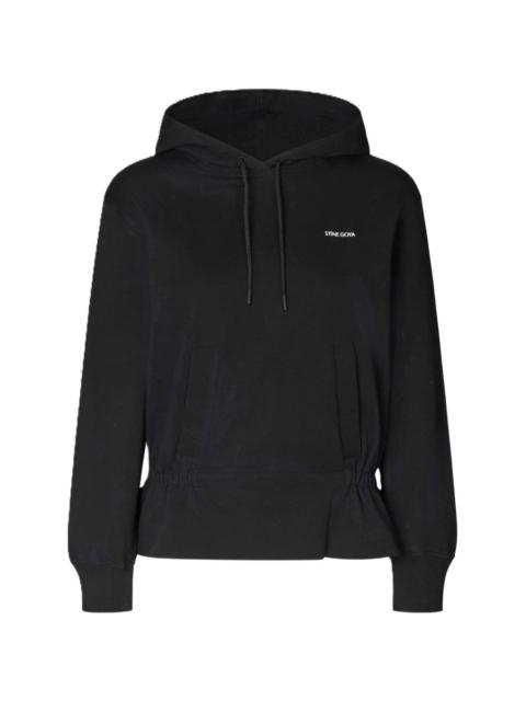 ruffled-hem hoodie