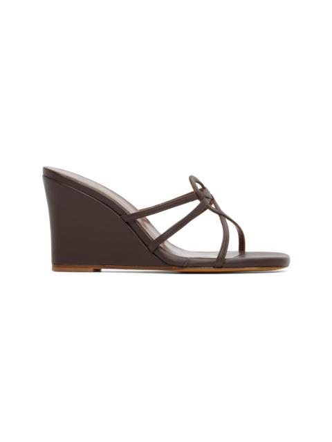 Brown Opera Wedge Heeled Sandals