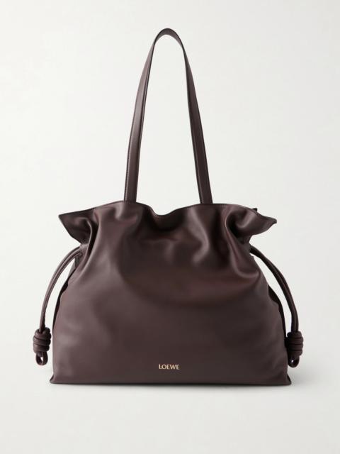 Flamenco Large Leather Tote Bag Brown