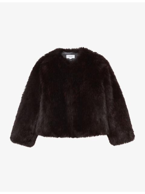 Marco Round-Neck Faux-Fur Jacket