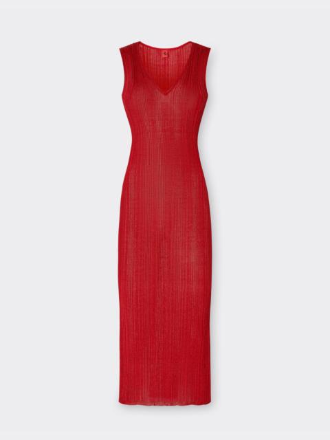 Sleeveless dress in viscose and lurex