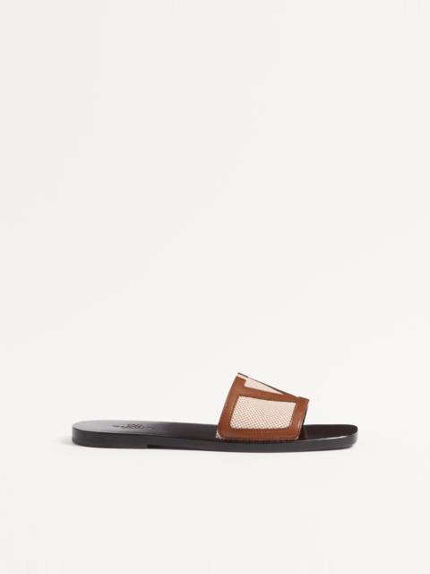 VIVA SUPERSTAR SLIDE SANDAL IN CANVAS FABRIC AND NAPPA LEATHER