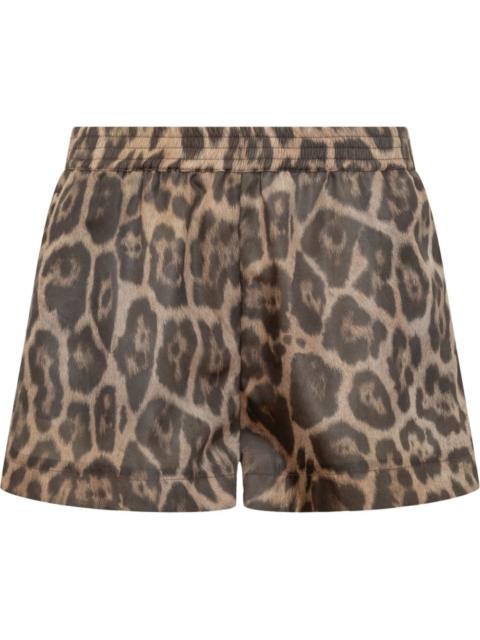 leopard-print shorts