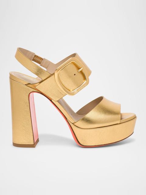 Bruxel Metallic Buckle Platform Sandals
