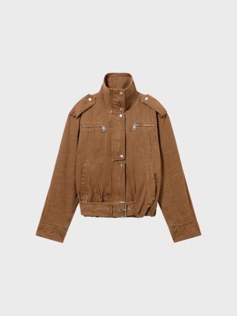 CANVAS BIKER JACKET WITH BELT
