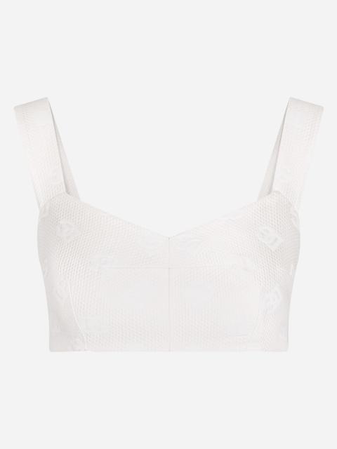 Jacquard corset with all-over DG logo