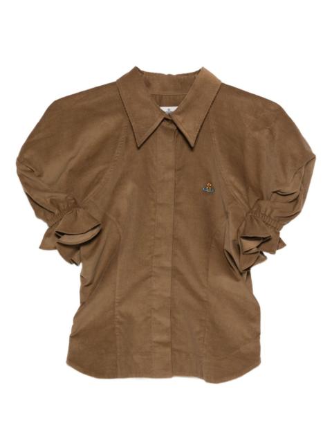 ruffled-sleeve cotton top