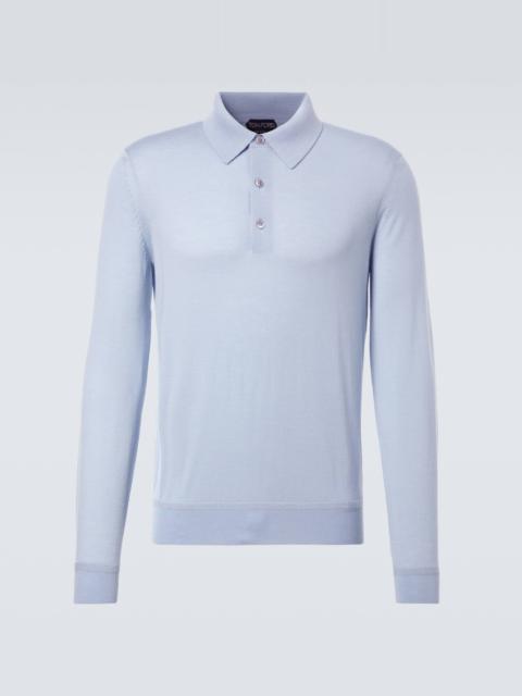 Cashmere and silk polo sweater