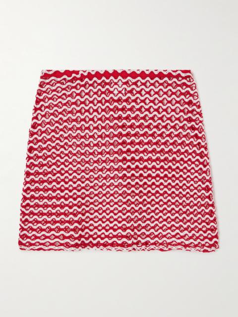 Sun Two-tone Crocheted Mini Skirt