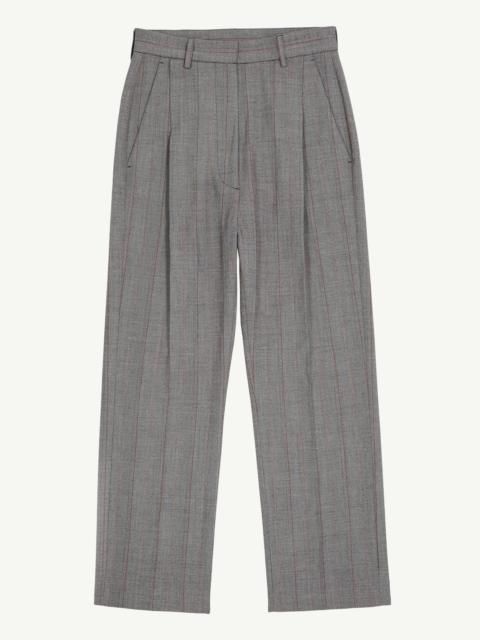 Cropped pleated trousers