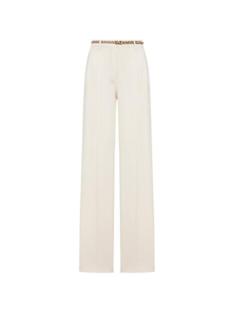 belt flared trousers
