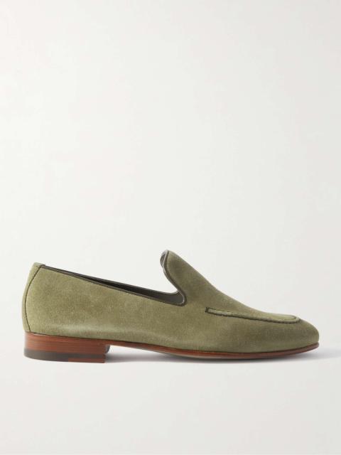 Truro Leather-Trimmed Suede Loafers
