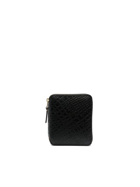 zip around textured wallet