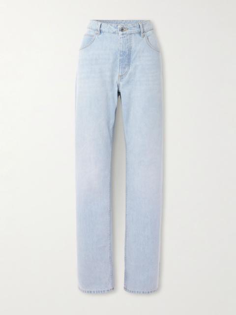 Low-rise slim boyfriend jeans Light blue