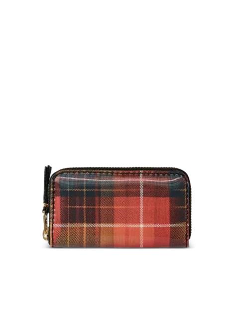 plaid zip-around wallet