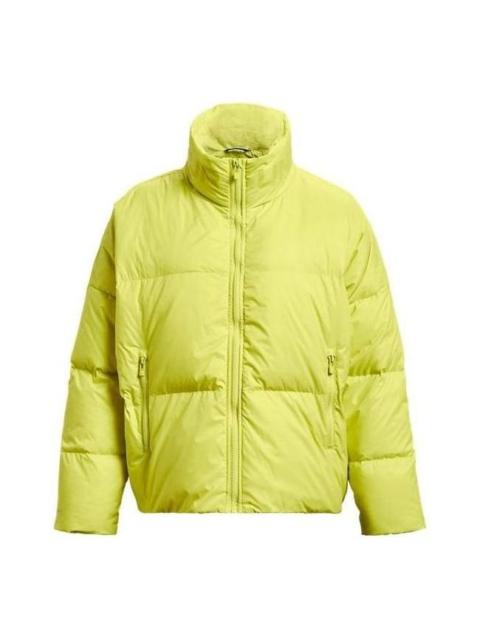 (WMNS) Under Armour ColdGear Infrared Fleece Down Jacket 'Neon Green' 1378858-743