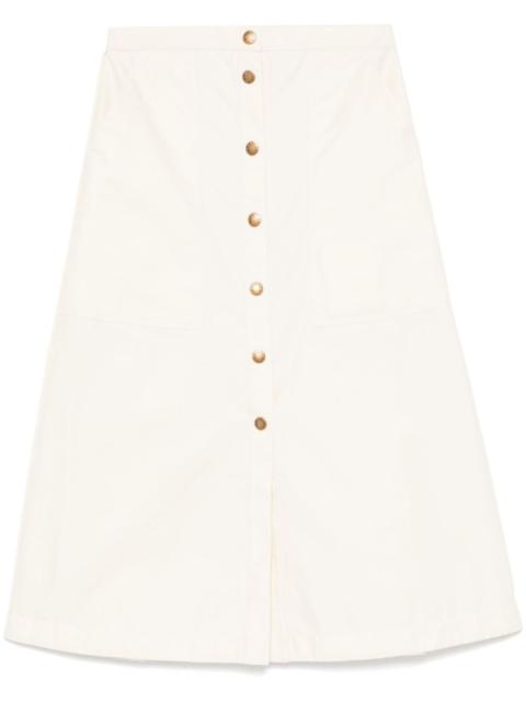 buttoned-up midi skirt