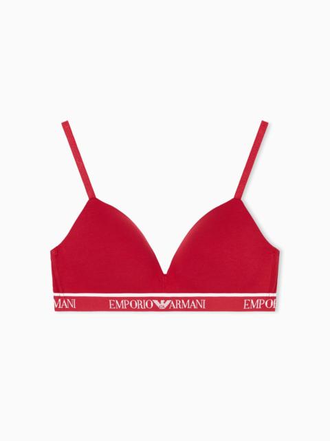 ASV ICONIC ORGANIC-COTTON, PADDED TRIANGLE BRA WITH LOGO UNDERBAND