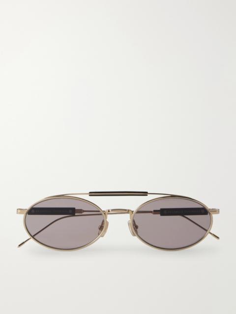Aviator-style Gold-tone And Acetate Sunglasses