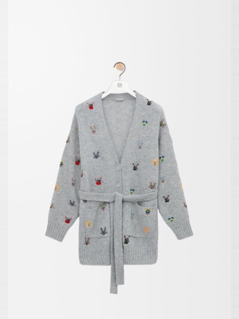 Belted cardigan in wool