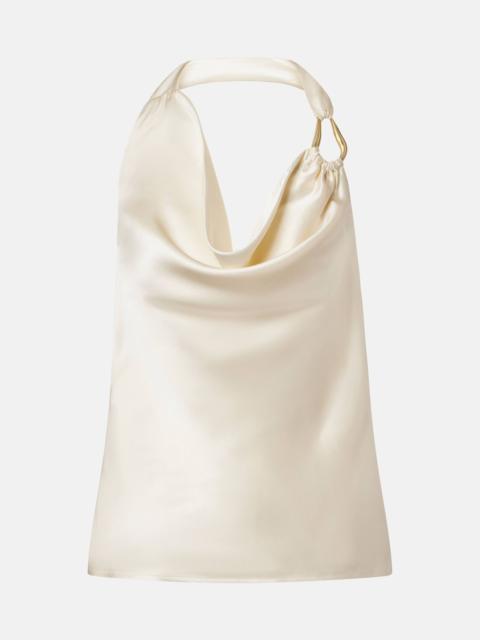 Elise halterneck silk satin top