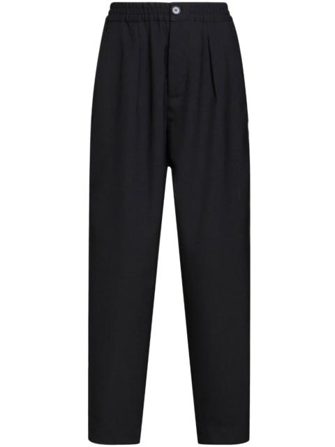 high-waist straight-leg trousers