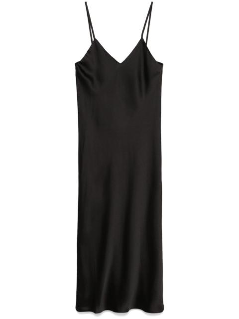 bias-cut slip midi dress