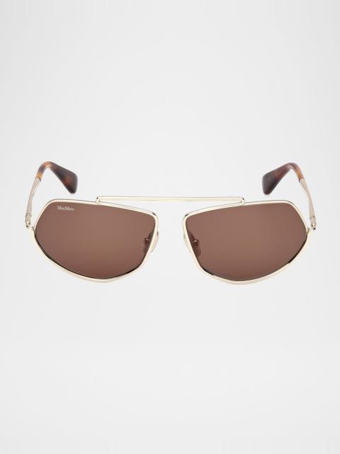 Joey 60mm Metal Square Sunglasses