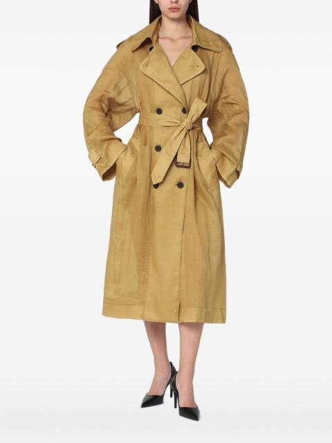 double-breasted belted trench coat