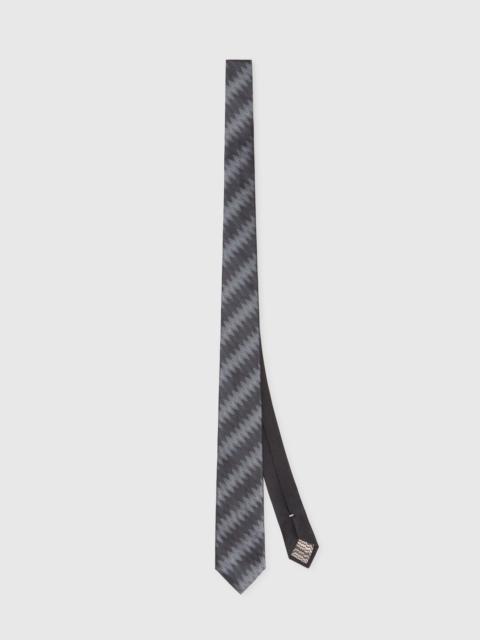 Silk tie with Greek zigzag pattern