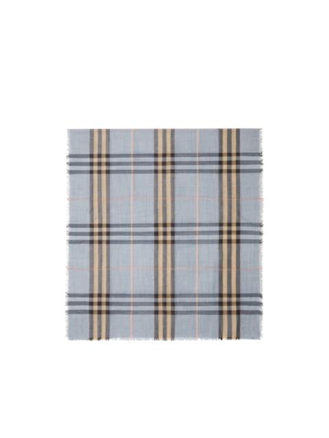 Reversible Check Wool Silk Scarf