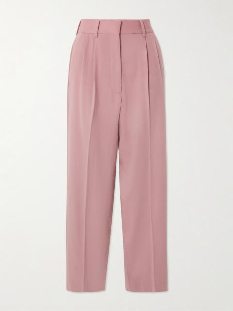 Fox Pleated Wool And Cashmere-blend Tapered Pants