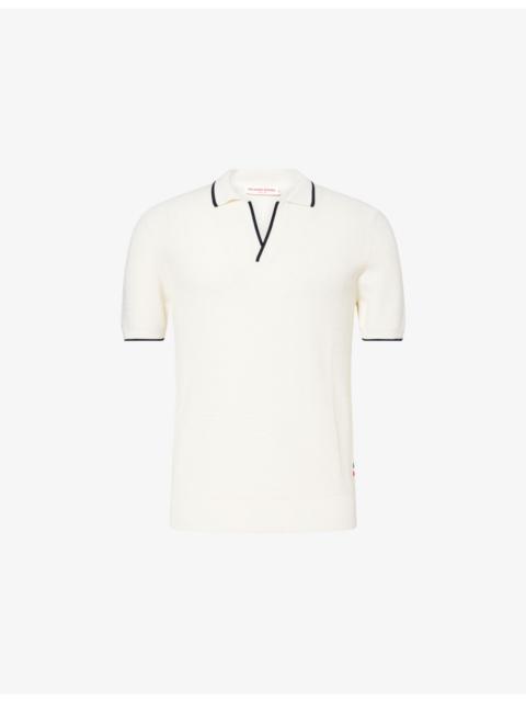 Horton Stripe-Trim Wool Polo Shirt