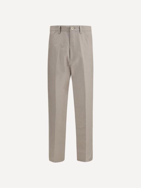 Trousers tailored in cotton with belt loops