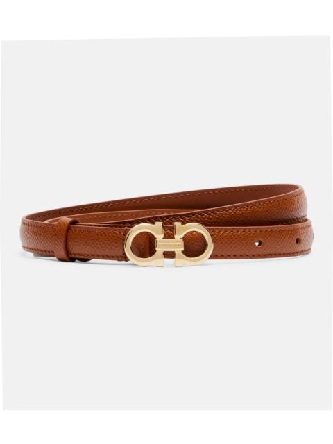 Gancini leather belt