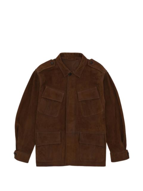four pocket calf suede jacket