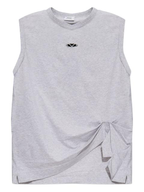 embellished tie-detail T-shirt