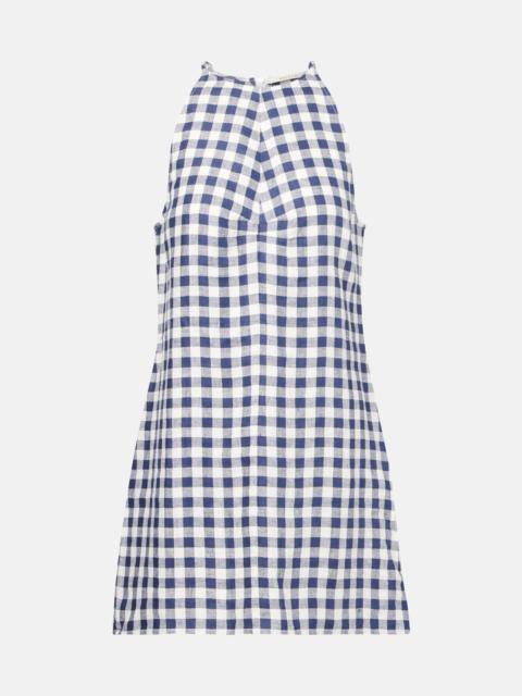Antiqua gingham linen minidress