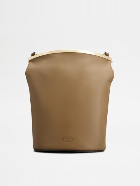 TOD'S MAGENTA BAG BUCKET BAG IN LEATHER SMALL - BROWN