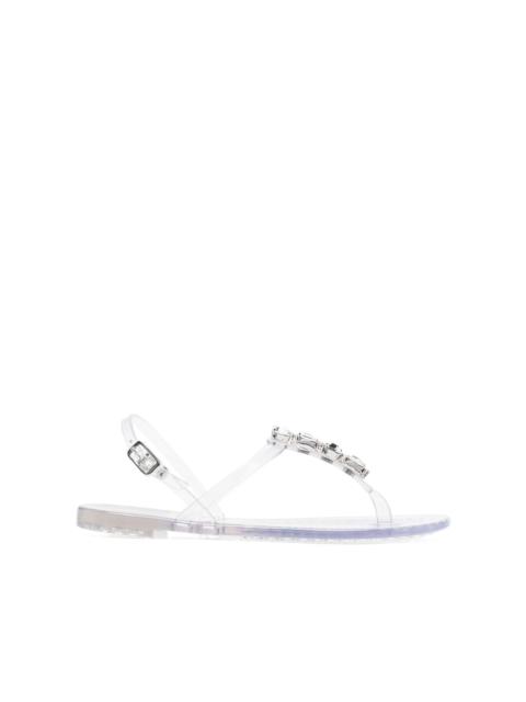 crystal-embellished jelly sandals
