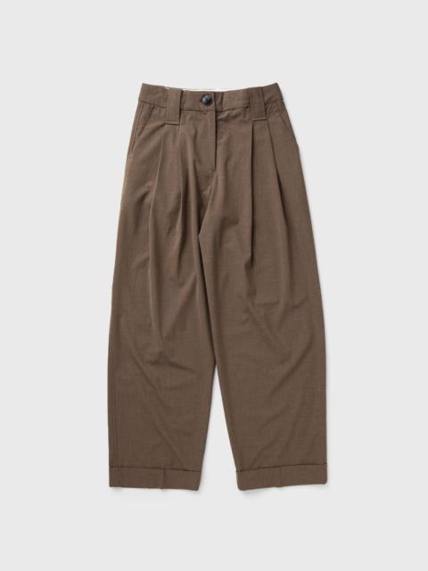 Drapey Melange Mid Waist Pleat Loose Pants